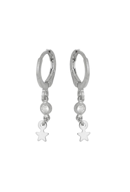 BRINCO DE ARGOLINHA COM PONTO DE LUZ E MINI ESTRELA BM870-R BRINCO DE ARGOLINHA COM PONTO DE LUZ E MINI ESTRELA BM870-R