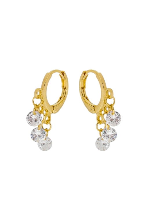 BRINCO DE ARGOLINHA COM ZIRCÔNIA CRISTAL BM016-O BRINCO DE ARGOLINHA COM ZIRCÔNIA CRISTAL BM016-O