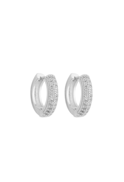 BRINCO DE ARGOLINHA COM ZIRCÔNIA CRISTAL NO RÓDIO BM1757-R BRINCO DE ARGOLINHA COM ZIRCÔNIA CRISTAL NO RÓDIO BM1757-R