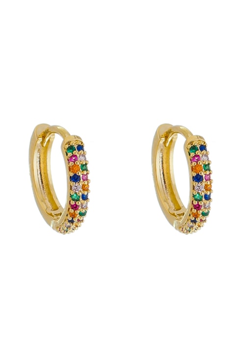 BRINCO DE ARGOLINHA COM ZIRCÔNIAS COLORIDAS BM303-O