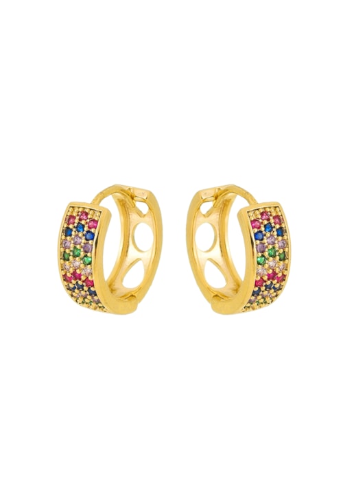 BRINCO DE ARGOLINHA COM ZIRCÔNIAS COLORS BM901-O