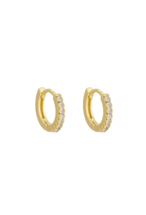 BRINCO DE ARGOLINHA COM ZIRCÔNIAS NO OURO BM1452-O BRINCO DE ARGOLINHA COM ZIRCÔNIAS NO OURO BM1452-O
