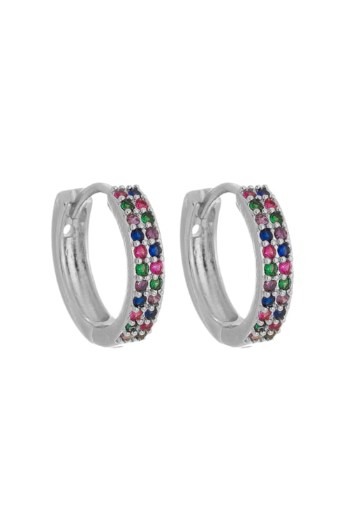 BRINCO DE ARGOLINHA COM ZIRCÔNIAS  RAINBOW BM1105-R