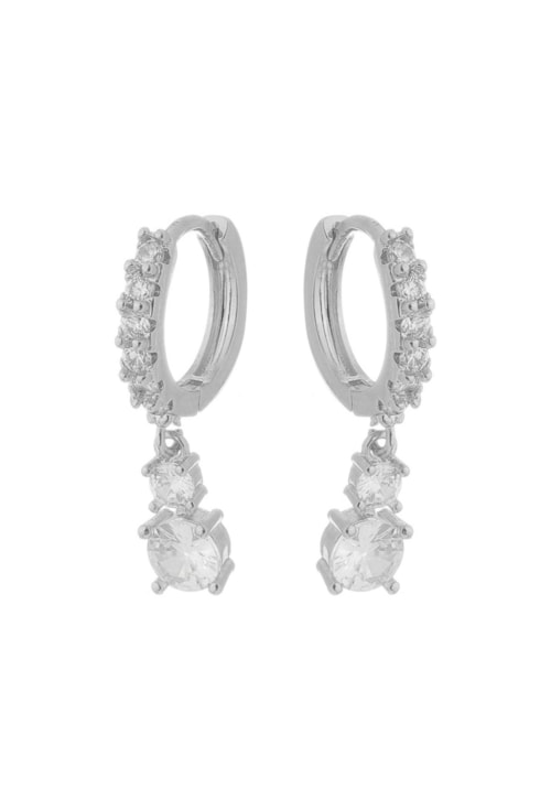 BRINCO DE ARGOLINHA CRAVEJADA COM CRISTAL BM1045-R BRINCO DE ARGOLINHA CRAVEJADA COM CRISTAL BM1045-R