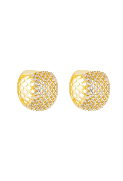 BRINCO DE ARGOLINHA CRAVEJADA COM ZIRCÔNIA CRISTAL BM1643-O BRINCO DE ARGOLINHA CRAVEJADA COM ZIRCÔNIA CRISTAL BM1643-O