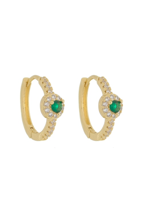 BRINCO DE ARGOLINHA CRAVEJADA COM ZIRCÔNIA ESMERALDA BM1314-O BRINCO DE ARGOLINHA CRAVEJADA COM ZIRCÔNIA ESMERALDA BM1314-O