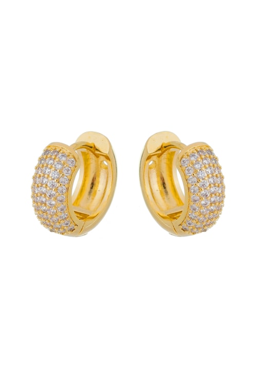 BRINCO DE ARGOLINHA CRAVEJADA MÉDIA NO OURO BM745-O BRINCO DE ARGOLINHA CRAVEJADA MÉDIA NO OURO BM745-O