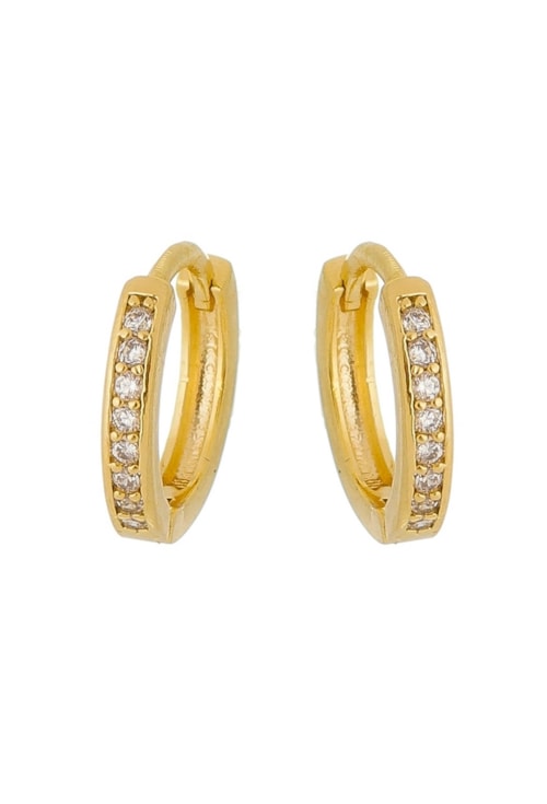 BRINCO DE ARGOLINHA CRAVEJADA NO OURO BM742-O