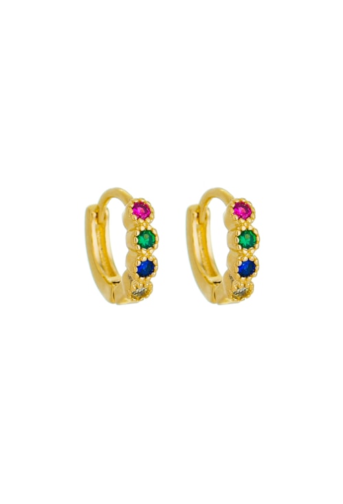 BRINCO DE ARGOLINHA CRAVEJADO COLORIDO BM1142-O BRINCO DE ARGOLINHA CRAVEJADO COLORIDO BM1142-O