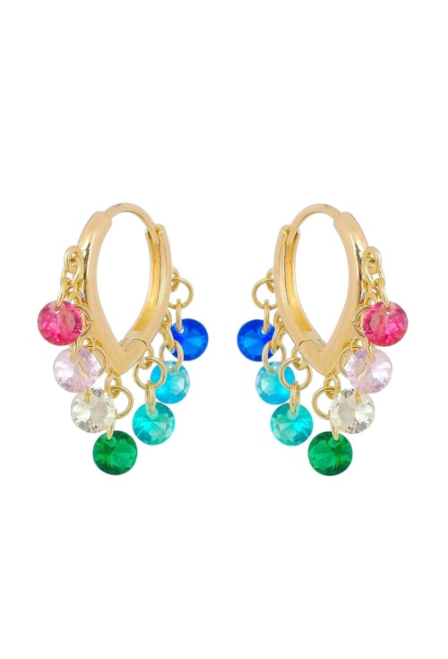 BRINCO DE ARGOLINHA CRISTAIS COLORIDOS BM588-O