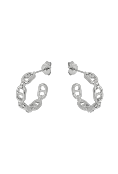 BRINCO DE ARGOLINHA ELOS DE LACRE COM ZIRCÔNIAS BM888-R BRINCO DE ARGOLINHA ELOS DE LACRE COM ZIRCÔNIAS BM888-R