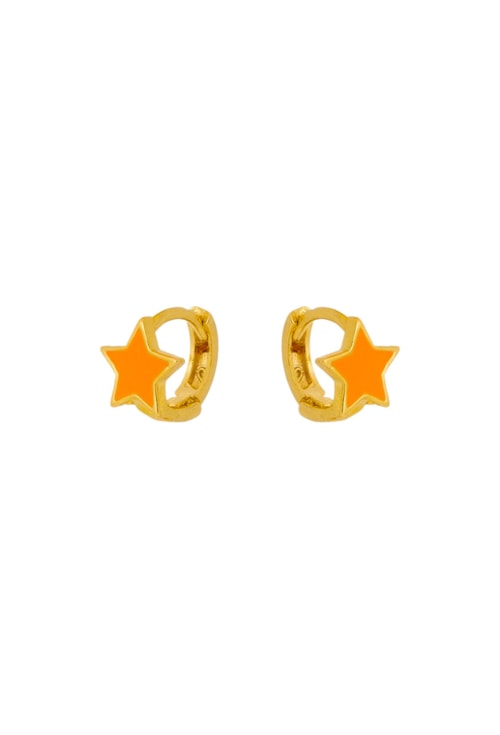 BRINCO DE ARGOLINHA ESTRELA LARANJA BM937-O