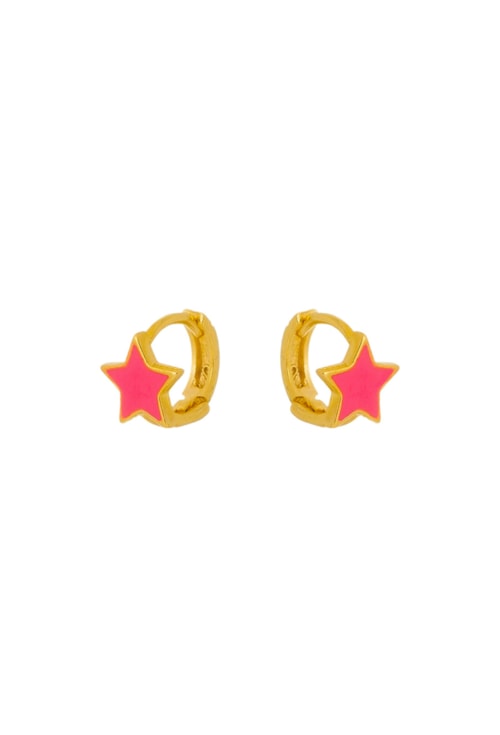 BRINCO DE ARGOLINHA ESTRELA PINK BM937-O