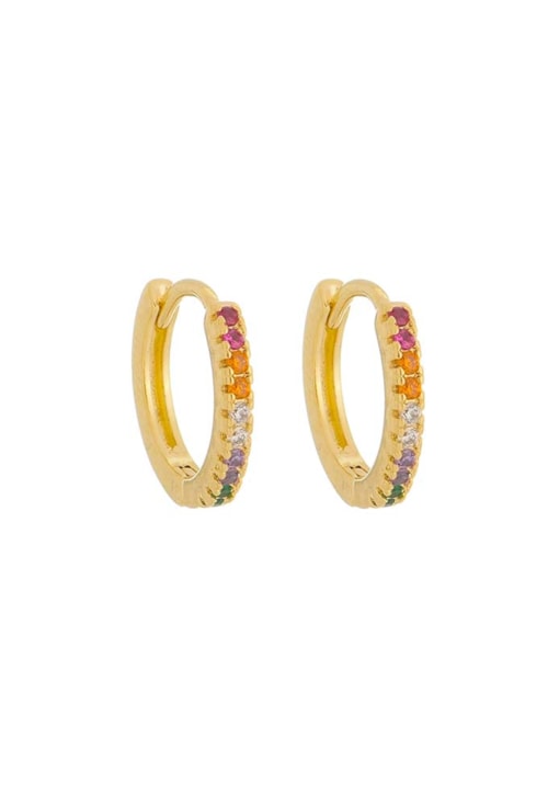 BRINCO DE ARGOLINHA FINA COLORIDA CRAVEJADA BM1063-O