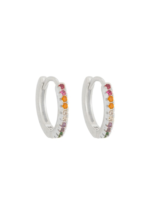 BRINCO DE ARGOLINHA FINA COLORS CRAVEJADA BM1063-R