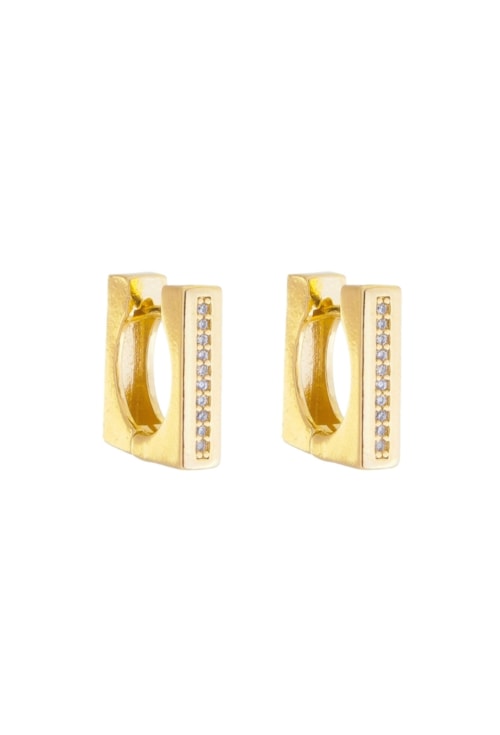 BRINCO DE ARGOLINHA GEOMÉTRICA COM ZIRCÔNIA CRISTAL BM1678-O BRINCO DE ARGOLINHA GEOMÉTRICA COM ZIRCÔNIA CRISTAL BM1678-O