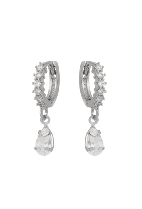 BRINCO DE ARGOLINHA GOTA CRISTAL COM ZIRCÔNIAS BM969-R BRINCO DE ARGOLINHA GOTA CRISTAL COM ZIRCÔNIAS BM969-R