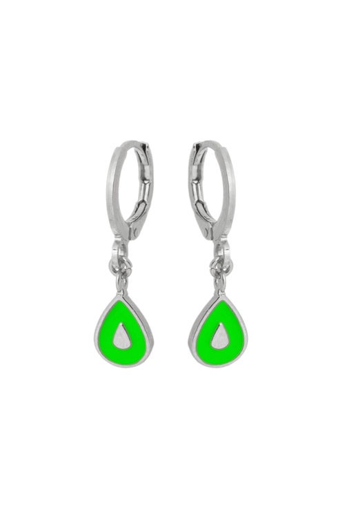 BRINCO DE ARGOLINHA GOTA ESMALTADA VERDE BM006-R BRINCO DE ARGOLINHA GOTA ESMALTADA VERDE BM006-R