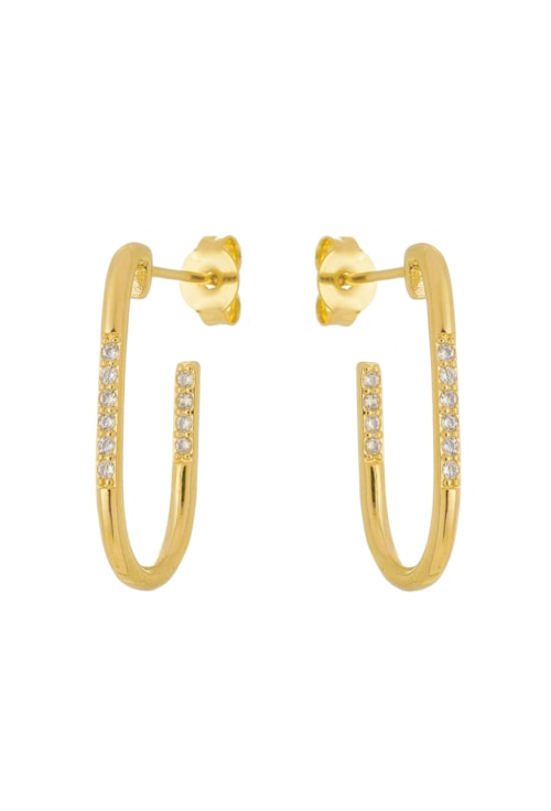 BRINCO DE ARGOLINHA OVAL CRAVEJADO NO OURO BM843-O BRINCO DE ARGOLINHA OVAL CRAVEJADO NO OURO BM843-O