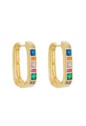 BRINCO DE ARGOLINHA OVAL SAFIRA E ESMERALDA BM1248-O