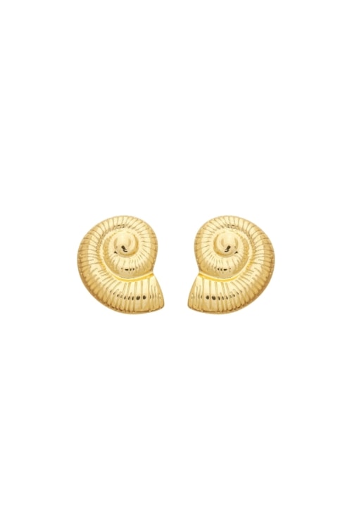 BRINCO DE CONCHA ESPIRAL EM AÇO INOX DOURADO BM2078-AD