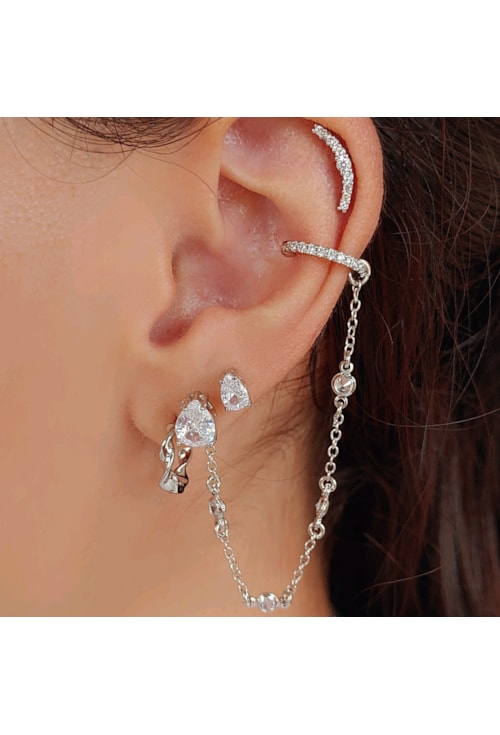 BRINCO DE CORRENTE COM PIERCING FAKE CRISTAL BM971-R