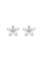 BRINCO DE FLOR COM PÉROLA E CRAVEJADO BM1827-R