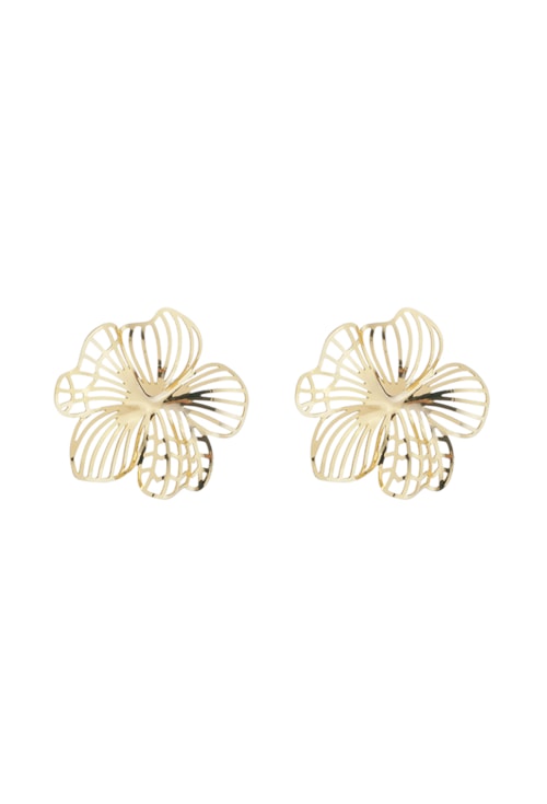 BRINCO DE FLOR MÉDIA VAZADA NO OURO BM1335-O BRINCO DE FLOR MÉDIA VAZADA NO OURO BM1335-O