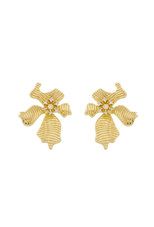 BRINCO DE FLOR ORGÂNICO NO OURO BM1438-O