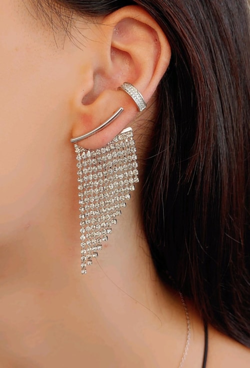 BRINCO DE FRANJA COM STRASS LONGO BM1171-R BRINCO DE FRANJA COM STRASS LONGO BM1171-R