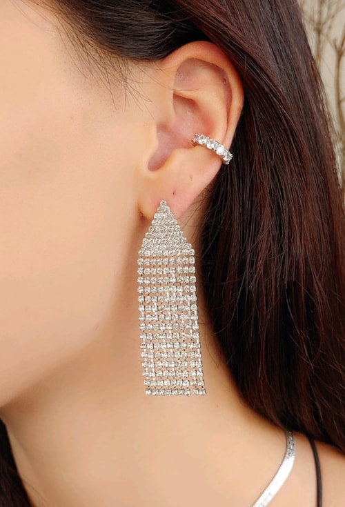 BRINCO DE FRANJA COM STRASS TRIÂNGULO BM1170-R