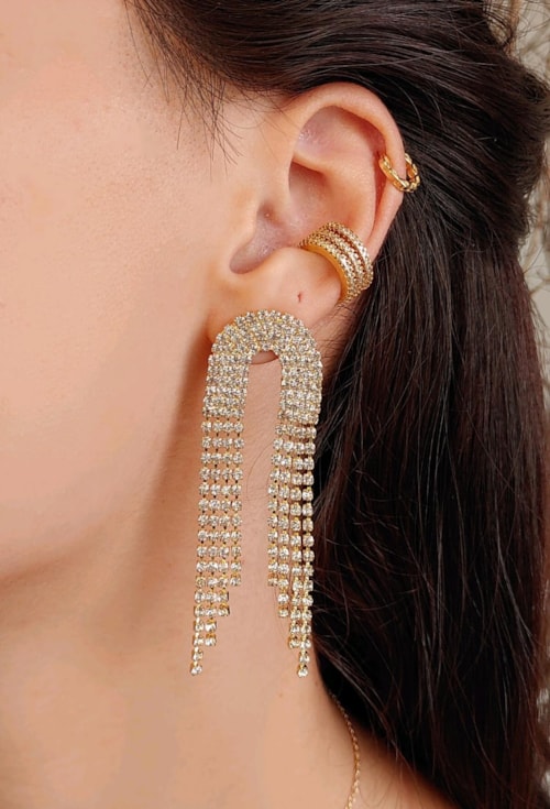 BRINCO DE FRANJA LUXO COM STRASS BM1169-O