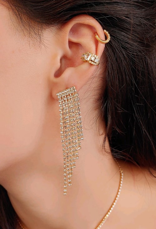 BRINCO DE FRANJA STRASS FESTA ALONGADO BM1167-O