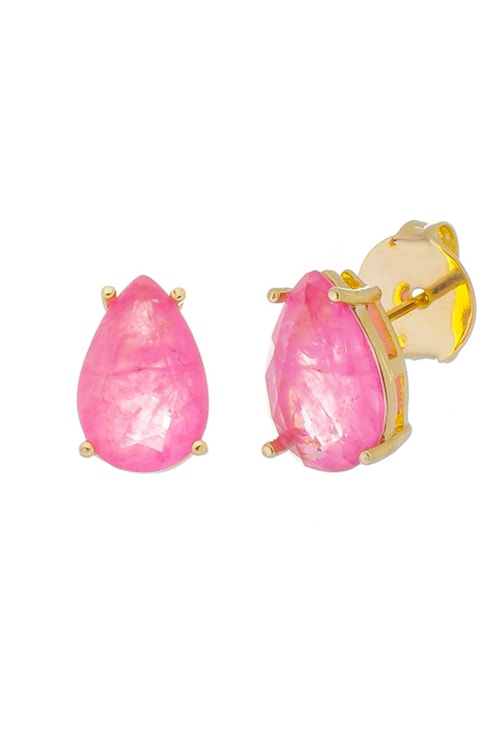BRINCO DE GOTA COM PEDRA FÚCSIA FUSION BM1257-O BRINCO DE GOTA COM PEDRA FÚCSIA FUSION BM1257-O