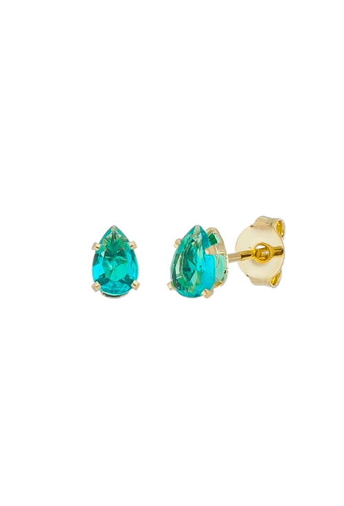 BRINCO DE GOTINHA COM PEDRA TURMALINA BM1274-O BRINCO DE GOTINHA COM PEDRA TURMALINA BM1274-O