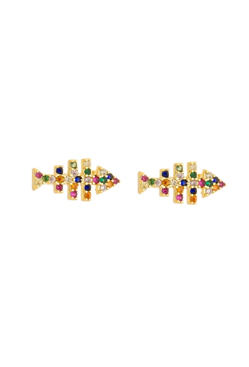 BRINCO DE PEIXE COLORIDO NO OURO BM914-O