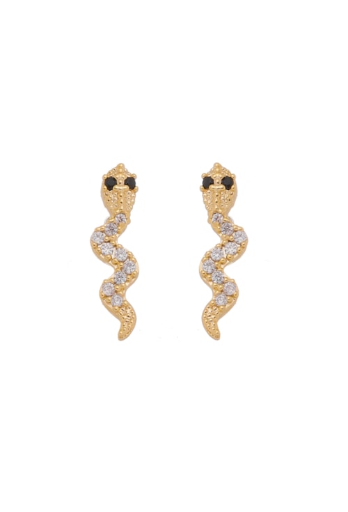 BRINCO DE SERPENTE CRAVEJADA NO OURO BM708-O