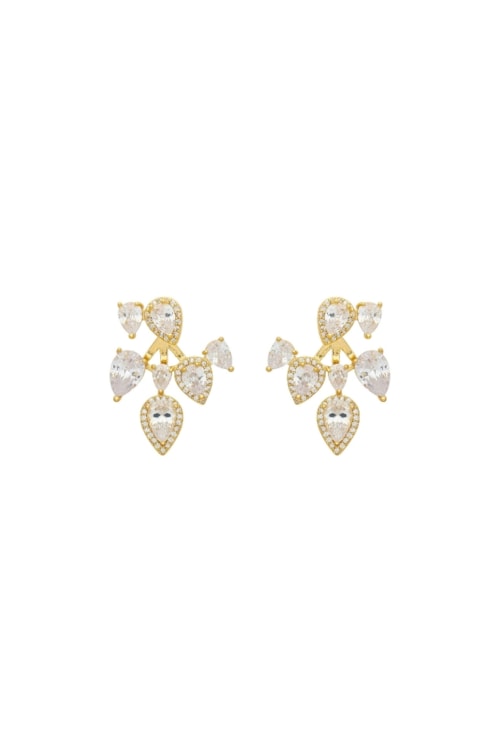BRINCO DOURADO COM GOTAS CRISTAL CRAVEJADAS BM2090-O