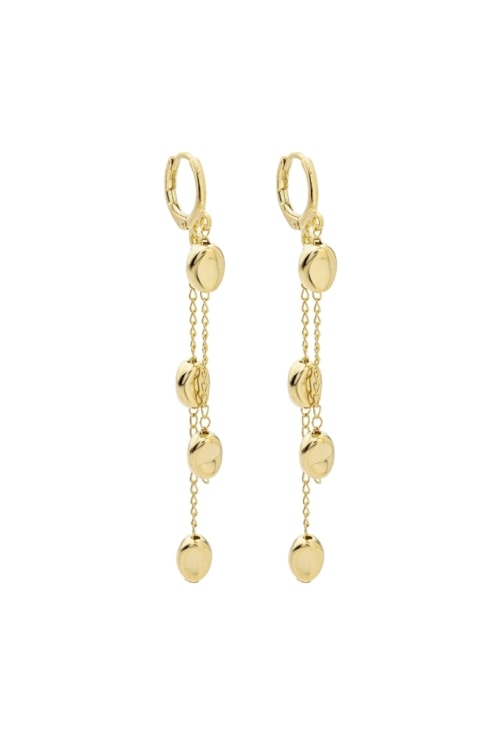 BRINCO DUPLO COM GOTAS LISAS NO OURO BM2069-O