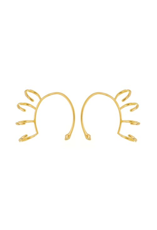 BRINCO EAR CUFF COBRA COM PEDRA ESMERALDA BM1024-O
