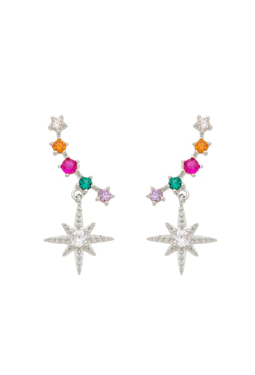 BRINCO EAR CUFF COM ESTRELA E ZIRCÔNIAS COLORS BM943-R