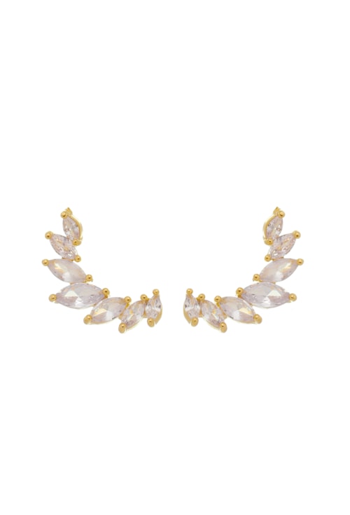 BRINCO EAR CUFF COM NAVETES CRISTAL OURO BM799-O BRINCO EAR CUFF COM NAVETES CRISTAL OURO BM799-O