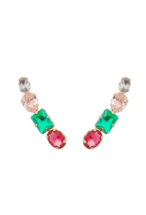 BRINCO EAR CUFF COM PEDRAS COLORIDAS BM1210-O