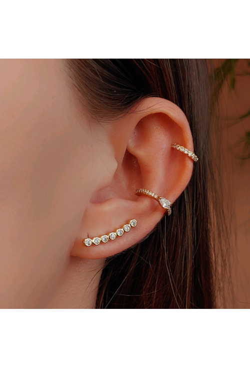 BRINCO EAR CUFF COM PONTOS DE ZIRCÔNIA BM894-O