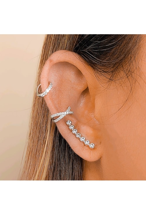 BRINCO EAR CUFF COM PONTOS DE ZIRCÔNIA BM894-R
