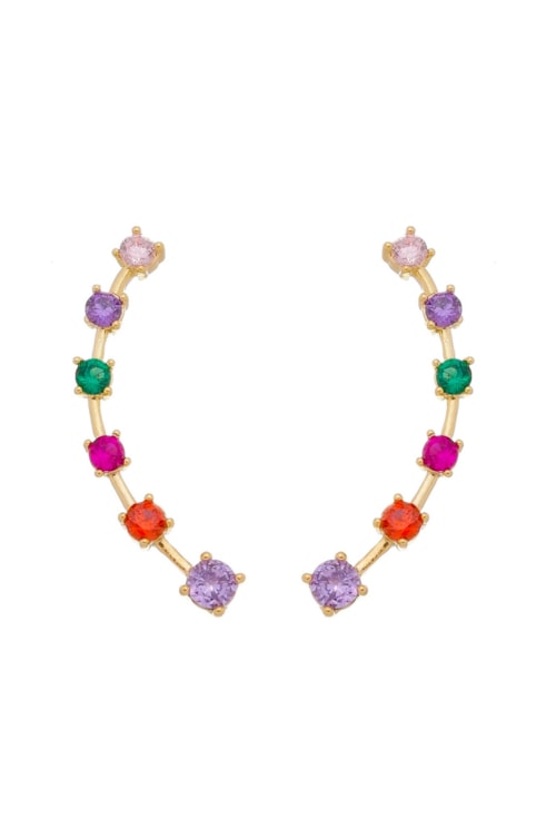 BRINCO EAR CUFF COM ZIRCÔNIAS AMETISTA BM825-O