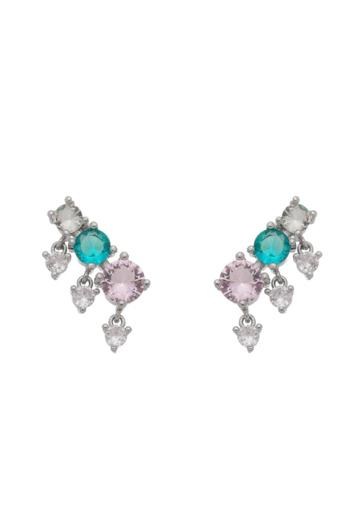 BRINCO EAR CUFF COM ZIRCÔNIAS COLORS NO RÓDIO BM542-R