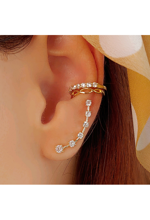 BRINCO EAR CUFF COM ZIRCÔNIAS CRISTAL BM825-O
