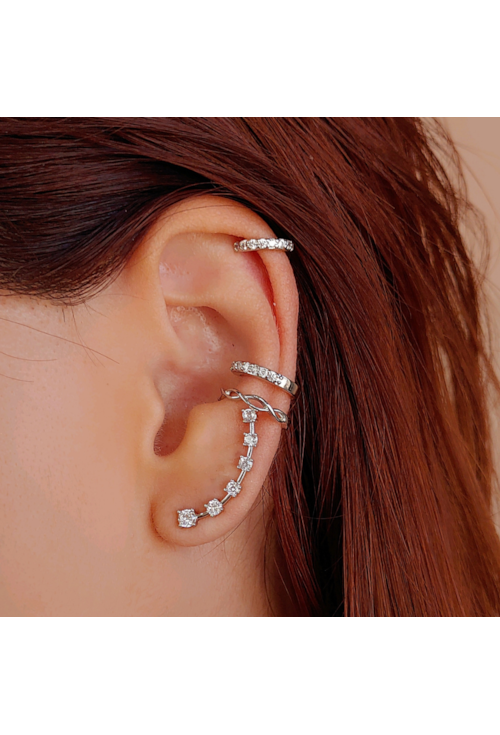 BRINCO EAR CUFF COM ZIRCÔNIAS CRISTAL BM825-R