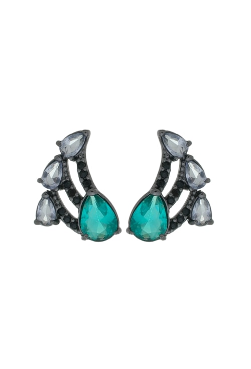 BRINCO EAR CUFF CRAVEJADO TURMALINA E TANZANITA BRV003-G BRINCO EAR CUFF CRAVEJADO TURMALINA E TANZANITA BRV003-G